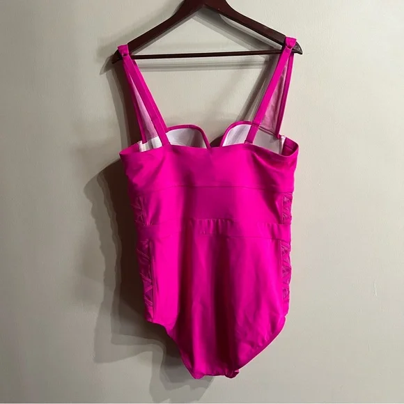 Torrid Pink Lattice One Piece Swimsuit - Picture 7 of 9